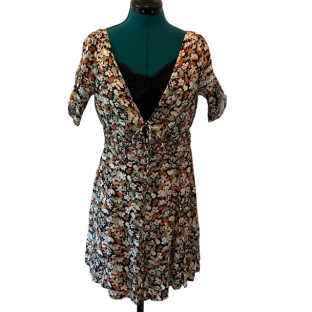 Free People Orange Floral Boho Dress NWT